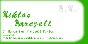 miklos marczell business card